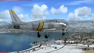 Microsoft Flight Simulator X 2021 - F-86F Sabre Jet landing in GVA