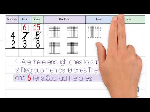 3-Digit Subtraction: Regroup Tens. Grade 2