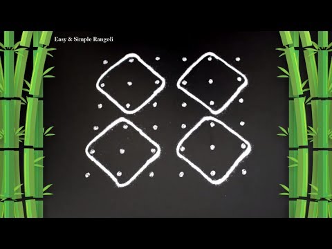 Easy Kolam Design with 6X6 Dots | Simple Rangoli Design | Simple Muggulu Design | Easy Rangoli Video