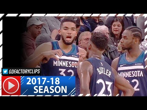 Andrew Wiggins, Karl-Anthony Towns & Jimmy Butler Highlights vs Spurs (2017.10.18) - Butler's Debut!