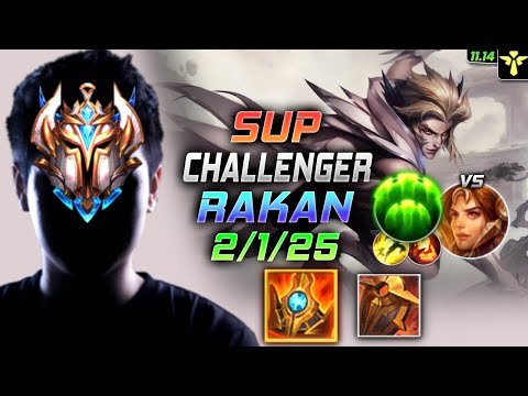 Challenger Rakan Support vs Leona - 챌린저 장인 서폿 라칸 템트리 룬 슈렐 수호자 ラカン Рэйкан 幻翎 銳空 - LOL KR 11.14