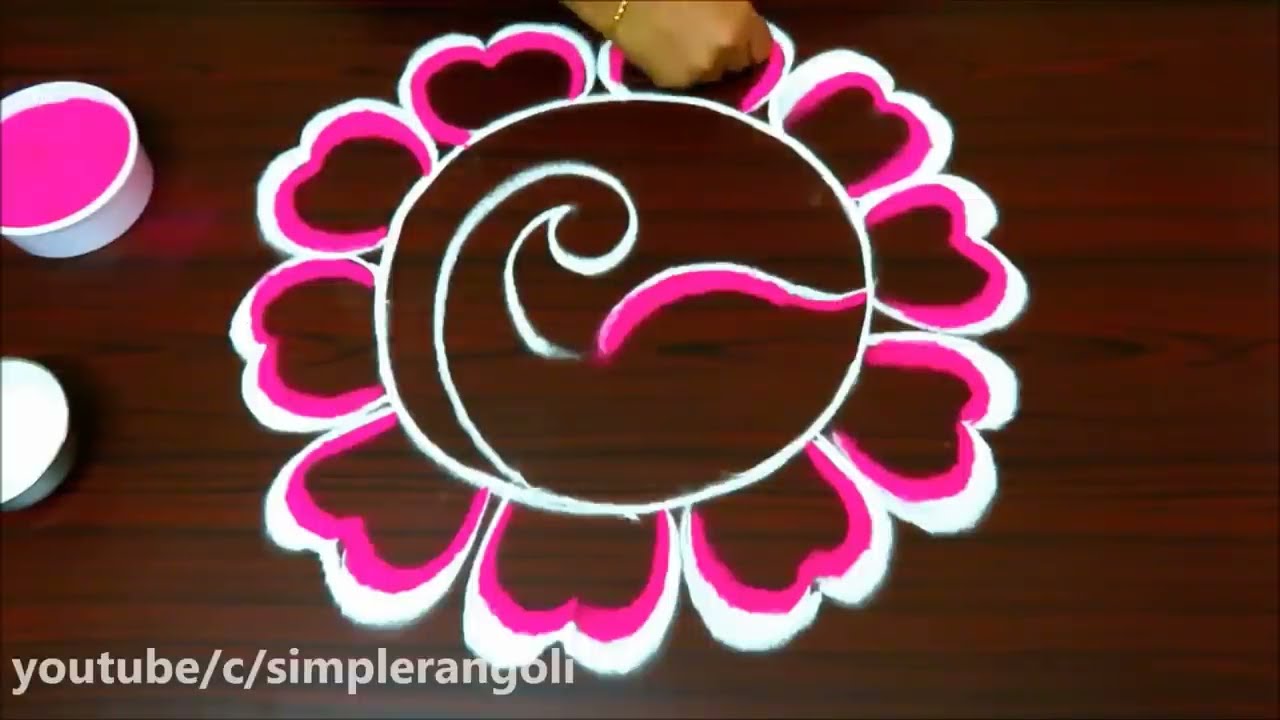 beautiful peacock rangoli design by simple rangoli