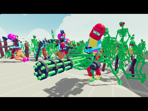 Zombie Skeleton 100 Units vs  Army Soldier - Totally Accurate Battle Simulator TABS