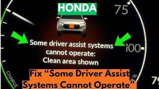 How To Fix "Some Driver Assist Systems Cannot Operate" Warning In Honda