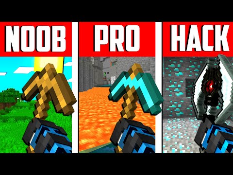 GIOCO CON PICCONE NOOB VS PRO VS HACKER SU MINECRAFT - ITA