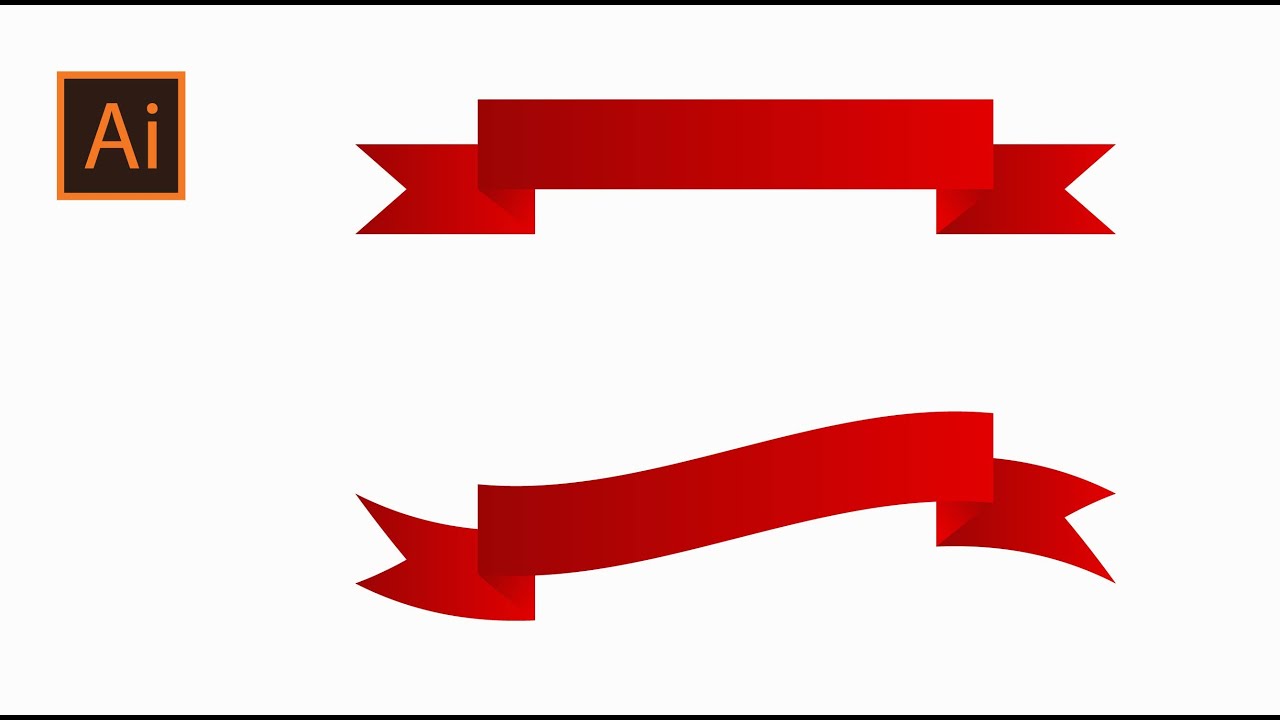 Let's design an easy ribbon banner - Adobe Illustrator Tutorial - Graphic Design