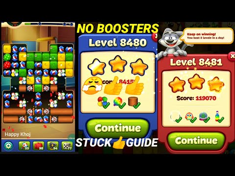 Toon Blast Level 8480 8481 🤺No Booster👍BEST clear GUIDE🦕