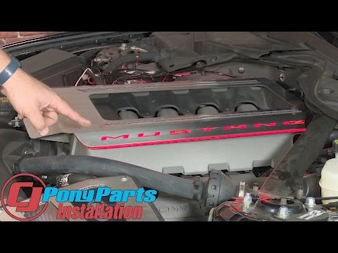 2015-2017 Mustang GT American Car Craft Engine Cover Dress Up Kit LED Illuminated SS Installation