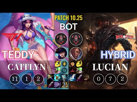 T1 Teddy Caitlyn vs KT HyBrid Lucian Bot - KR Patch 10.25