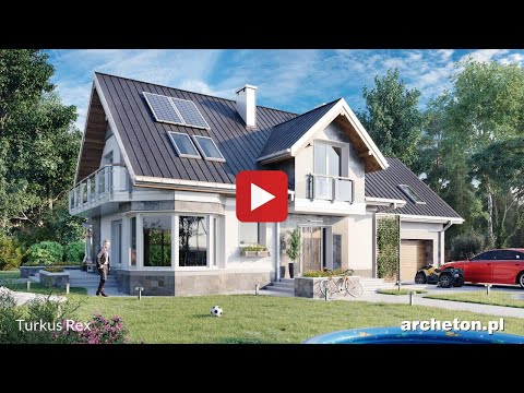 Projekt domu Turkus Rex - archeton.pl - z użytkowym poddaszem 240,1 m2