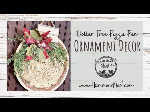 🌲DIY Ornament Decor using pizza pan & embossed tile