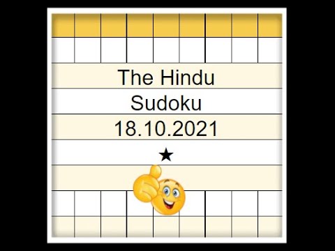 The Hindu Sudoku 1 Star Step by Step Solution | 18.10.2021 | Difficulty Level ★