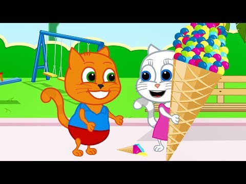 Família de Gatos - Grande Sorvete para Bebês Desenho Animado em Português Brasil
