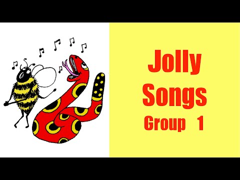 Jolly Songs Group 1 "s" "a" "t" "i" "n" "p" with actions and letter formations