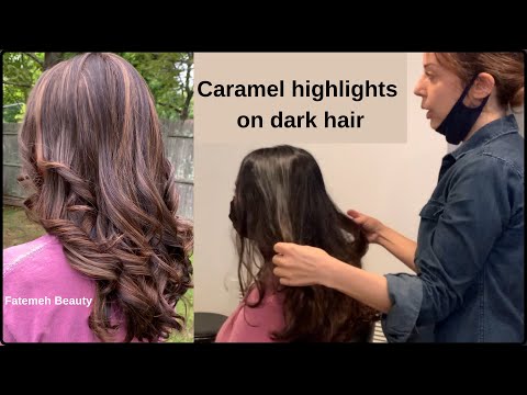 caramel highlights on black hair | How to mix caramel...