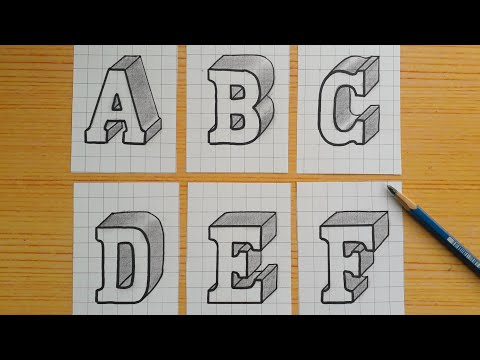 3d Drawing Letter A - Z /How To Draw Capital Alphabet Easy For Beginners