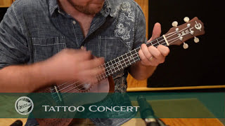 Video thumbnail for Tattoo Concert Mahogany Ukulele Demonstration by Luna Guitars