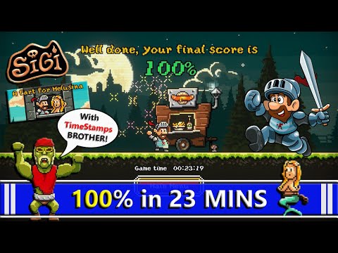 Sigi: A Fart for Melusina - 100% Speedrun in 23mins (ALL Caves & Items w/ TIMESTAMPS!)