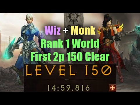 First 2man GR150 worldwide in Season 24! SUPER CLOSE Wizard + Monk Rank 1 with 4 Tiers Lead!