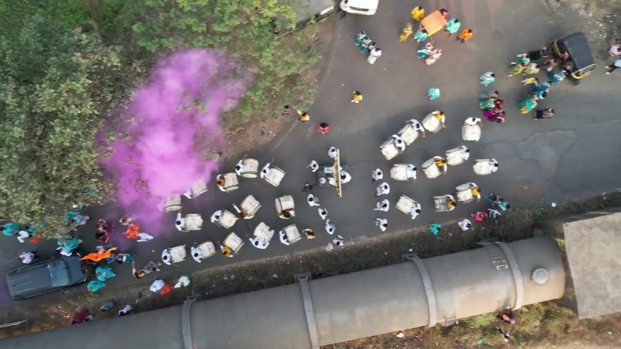 Drone Shoot capturing the raw energy of Shambhuraje Dhol Tasha Pathak