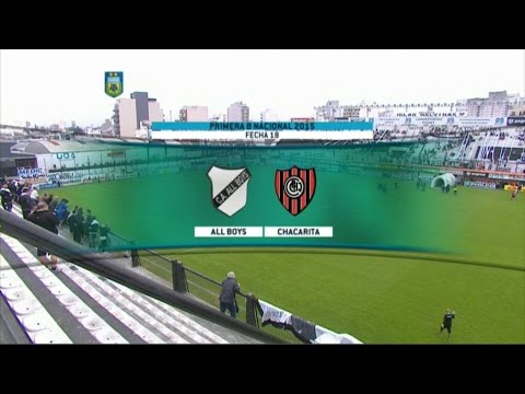 Fútbol en vivo. All Boys - Chacarita. Fecha 18 del torneo de Primera B Nacional. FPT.