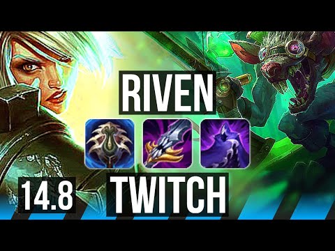 RIVEN vs TWITCH (MID) | 20/1/9, Legendary, 1900+ games | NA Master | 14.8