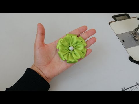 Hand Embroidery, Ribbon Work, Ribbon Flowers طريقة صنع وردة 🌸 من شرائط الستان