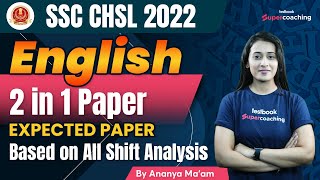 SSC CHSL 2022 | English | 2 Papers in 1 Class | SSC English Expected Paper | Day 2 |Ananya Ma'am