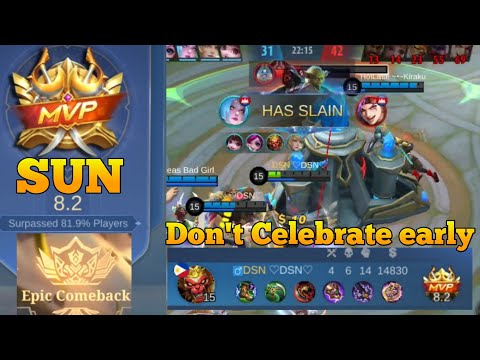 Don't Celebrate Too Early With My Sun!! 100% Epic Comeback | SUN MLBB
