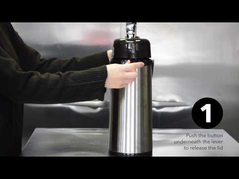 Service Ideas GLAP300 Steelvac Premium Airpot, 3 Liter, 6-8 Hour Retention, Glass Liner, Pump Style, Brushed Stainless Steel