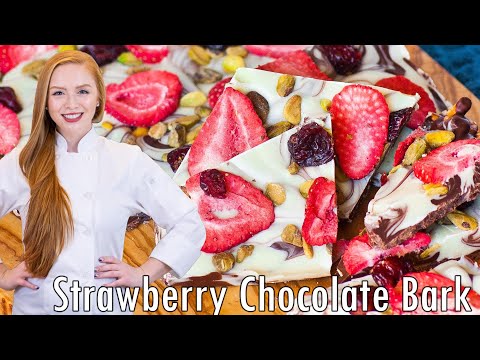 Homemade Holiday Chocolate Bark | with Freeze-Dried Strawberries & Pistachios