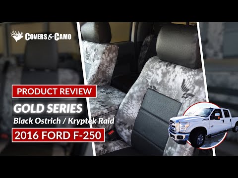 2016 Ford F250 Kryptek Raid and Black Ostrich Custom Seat Covers