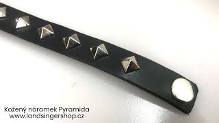 Kožený náramek - pyramida