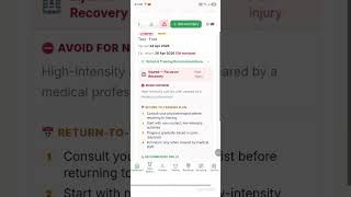 Get rehab and Training recommendation