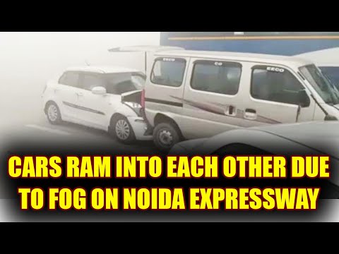 Noida - Agra Expressway witness huge pile up of cars due to fog, Watch Video | Oneindia News