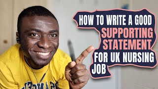 How to write a GOOD CV For UK Nursing Job (Supporting Statement)