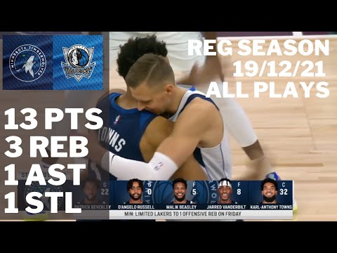 Kristaps Porzingis vs. Timberwolves: 13 pts, 3 reb, 1 ast ALL PLAYS 2021/22 Reg Season [19.12.21.]