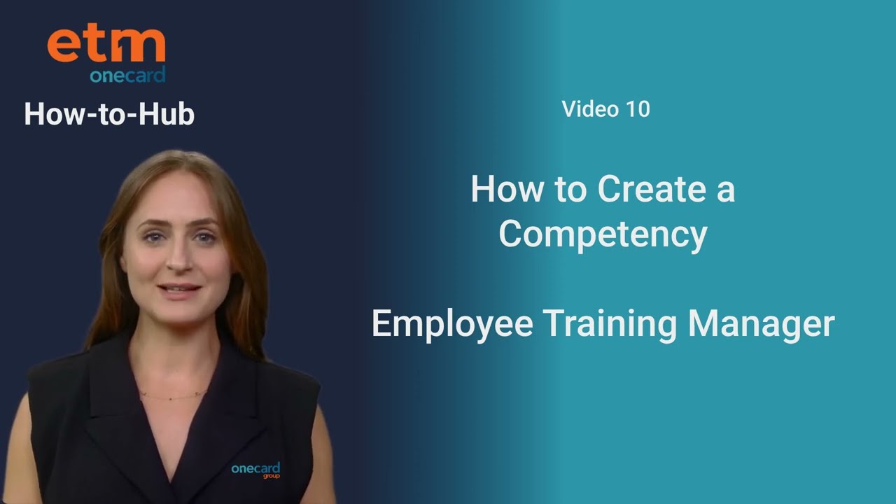 8 . Creating Competencies in Employee Training Manager 1