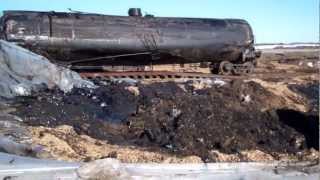 Tar Sands oil spill at train derailment in Parkers Prairie MN
