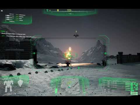 Mechwarrior 5 - ER-PPC hits on Jenner at 900m mid-jump