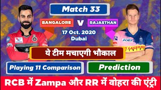 IPL 2020 - RCB vs RR Playing 11 Comparison & Prediction | MY Cricket Production | RR vs RCB