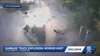 Milwaukee garbage truck explosion injures worker