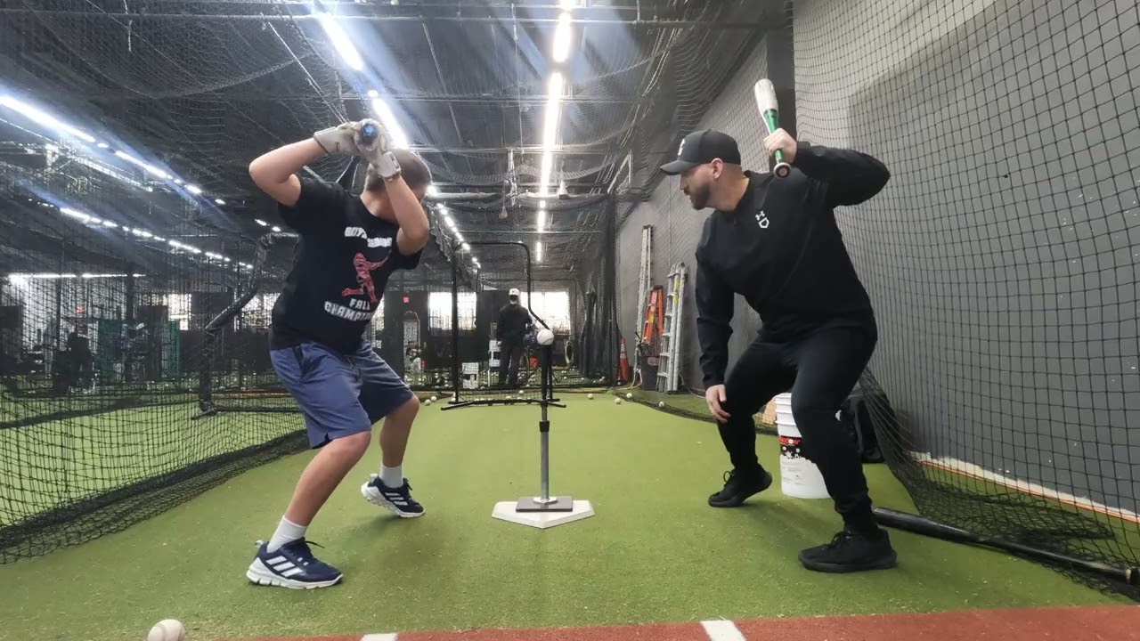 Sean working on his first session, staying balanced through his swing