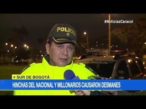 Seguidores de Nacional y Millonarios convirtieron barrio del sur de Bogotá en campo de batalla