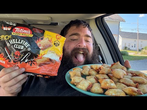 Trying Totino’s Hellfire Club Pizza Rolls 🔥 | Spicy Stranger Things Snack Review!