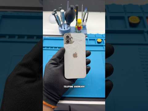 iPhone 12 com traseira toda quebrada e o cliente fez uma única exigência  #reparodecelular  #iphone