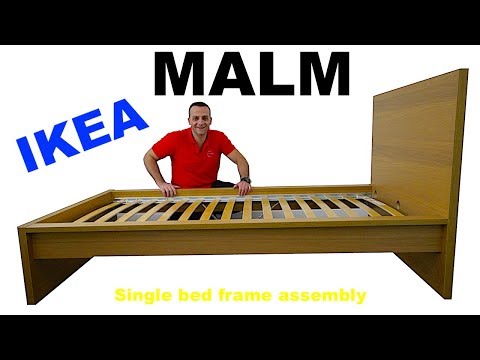 Part of a video titled IKEA MALM bed frame assembly instructions - YouTube