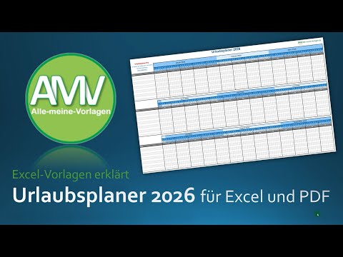 Vacation planner 2026 as an Excel template and as a PDF - How to plan your vacation 2026