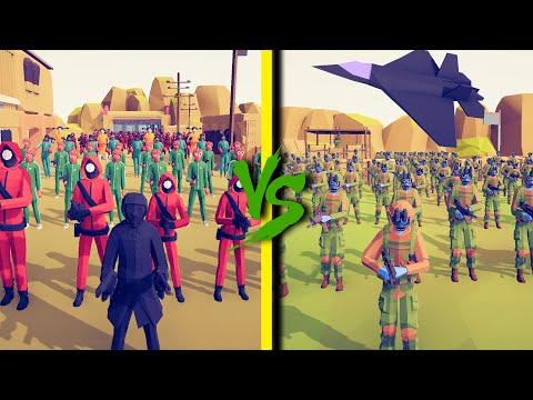 MODERN ARMY vs SQUID GAME TEAM - Totally Accurate Battle Simulator TABS