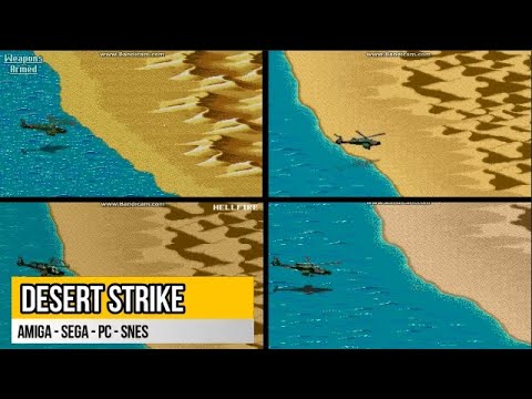 DESERT STRIKE EA AMIGA SEGA PC SNES 4 on 1 SPLITSCREEN GAME COMPARISON 60 FPS HD 1992 SPLIT-STEVE